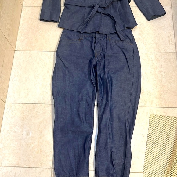 AX Armani Exchange navy cotton blended pants set size:4 & 27” - Picture 2 of 7